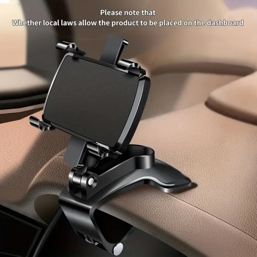 Universal Dashboard Mobile Phone Holder - Easy Clip Mount Stand for GPS Navigation