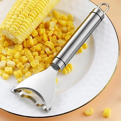 Stainless Steel Manual Corn Stripper and Peeler - Reusable Kitchen Tool for Fruits and Vegetables