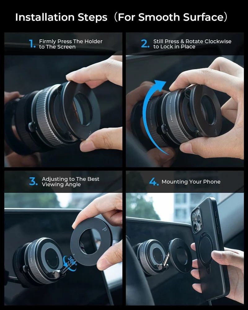 Revolutionary Magnetic Suction Cup Phone Holder - 360° Adjustable, Compact & Portable for All Smartphones - Perfect Car Mount Solution!