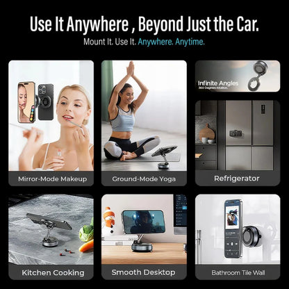 Revolutionary Magnetic Suction Cup Phone Holder - 360° Adjustable, Compact & Portable for All Smartphones - Perfect Car Mount Solution!