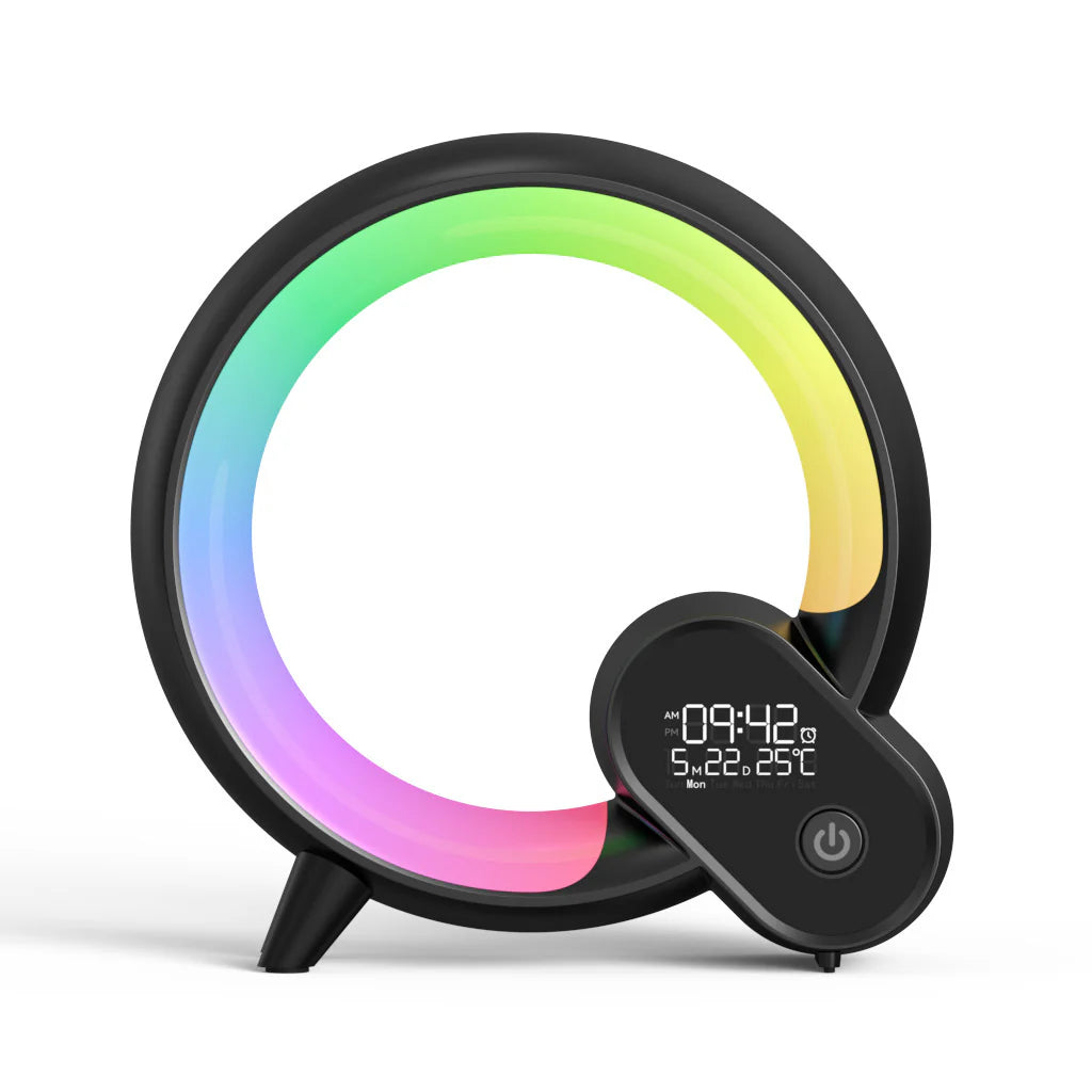 Transform Your Mornings with the Creative Q Light Analog Sunrise Alarm Clock - Bluetooth Audio & Colorful Atmosphere Lighting