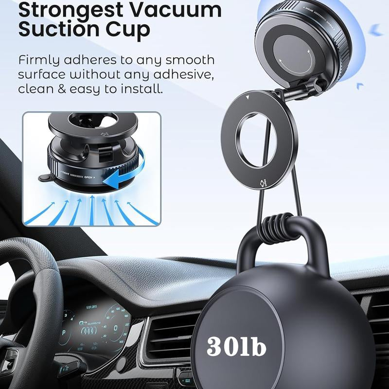 Revolutionary Magnetic Suction Cup Phone Holder - 360° Adjustable, Compact & Portable for All Smartphones - Perfect Car Mount Solution!