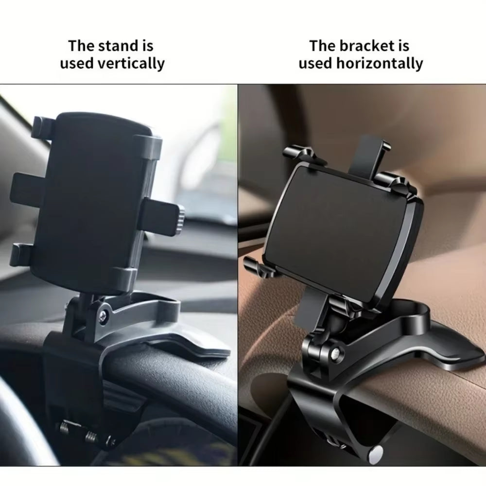 Universal Dashboard Mobile Phone Holder - Easy Clip Mount Stand for GPS Navigation