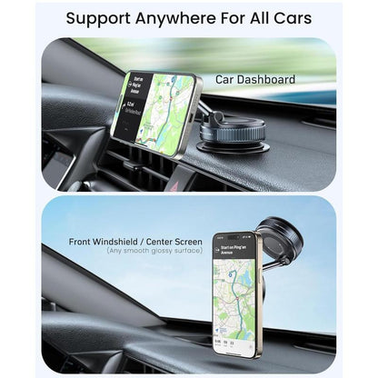 Revolutionary Magnetic Suction Cup Phone Holder - 360° Adjustable, Compact & Portable for All Smartphones - Perfect Car Mount Solution!