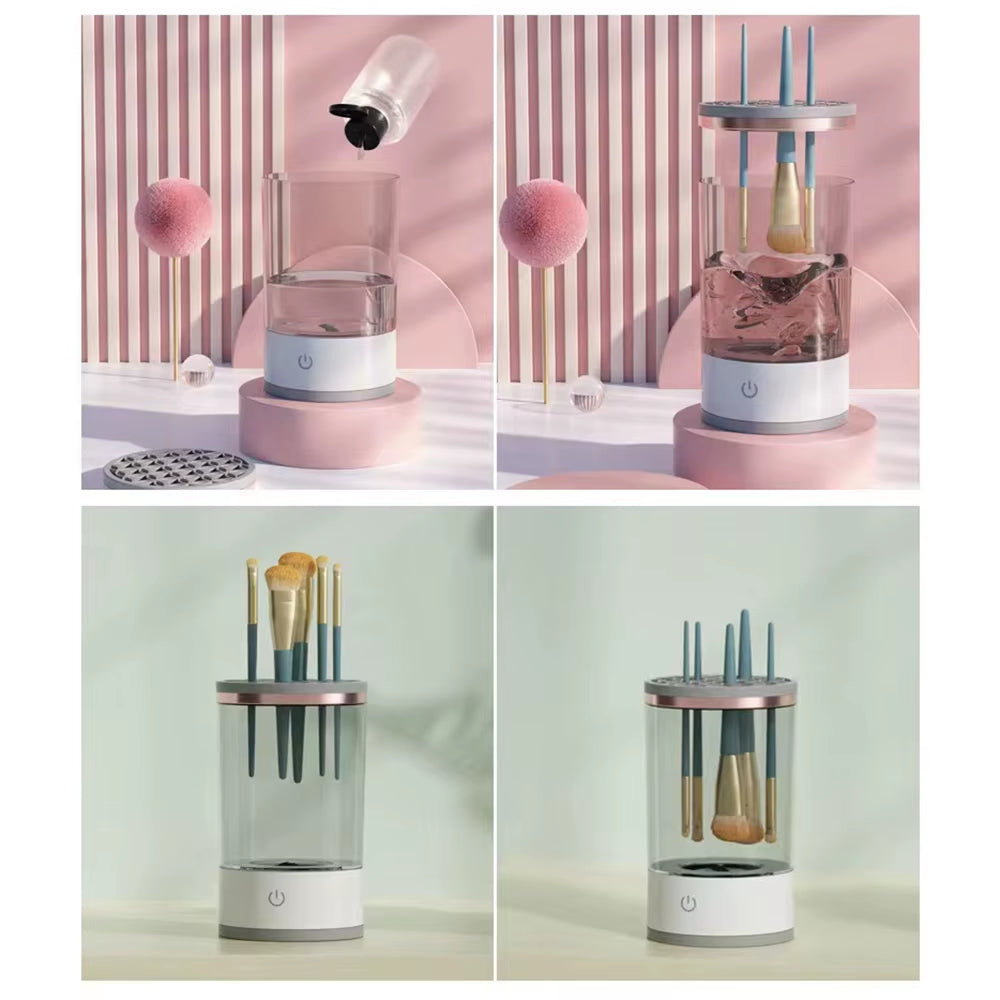 Transform Your Makeup Routine with the Automatic Rotating Makeup Brush Cleaner - Effortless One-Click Deep Cleaning for All Brush Types