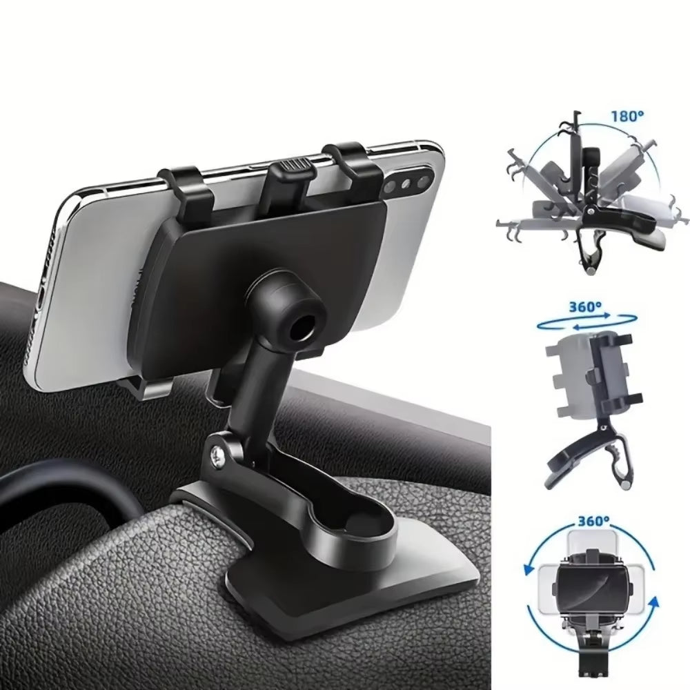 Universal Dashboard Mobile Phone Holder - Easy Clip Mount Stand for GPS Navigation