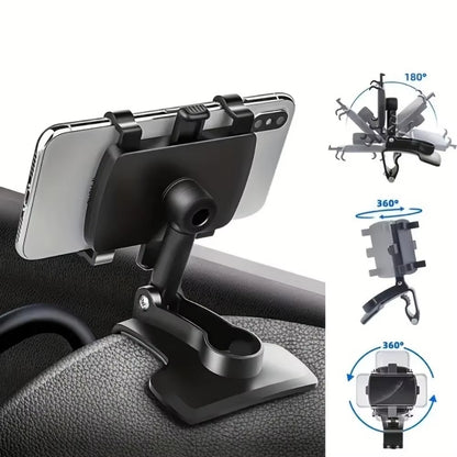 Universal Dashboard Mobile Phone Holder - Easy Clip Mount Stand for GPS Navigation
