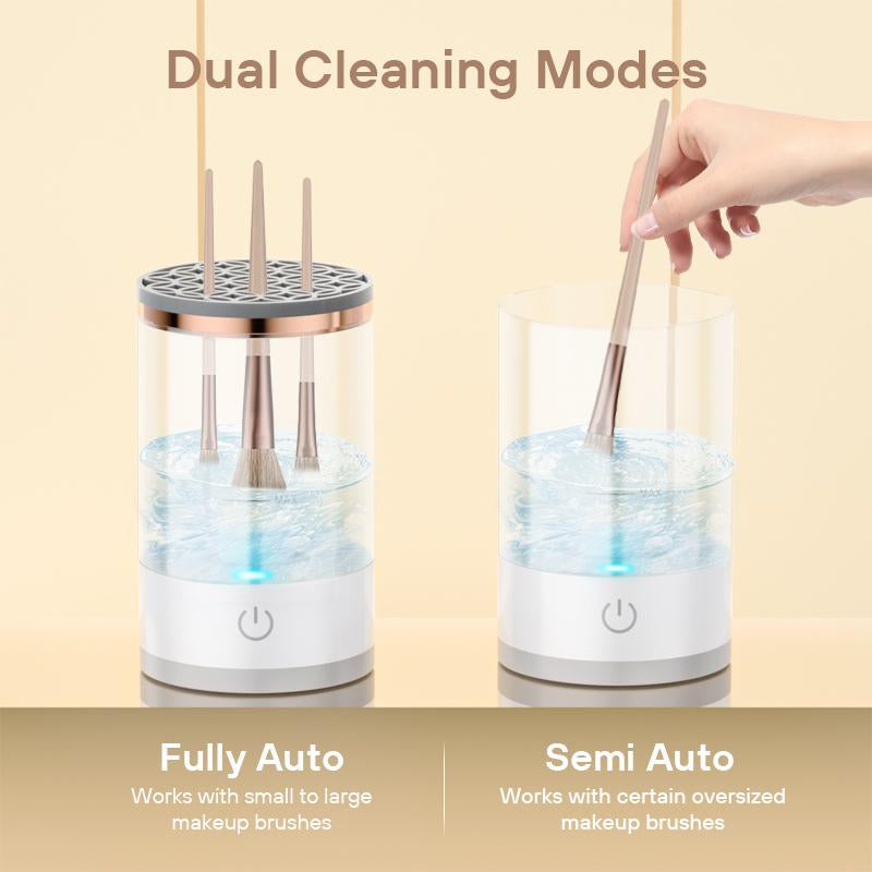 Portable Electric Makeup Brush Cleaner with Rotating Function and Silicone Handle - Automatic Cleansing Solution for All Makeup Brush Types